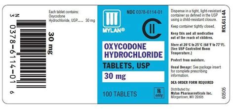 oxycodone generic names